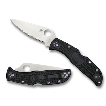 Spyderco 2024 Spyderco Endela Lightweight Black Serrated SPY-C243SBK